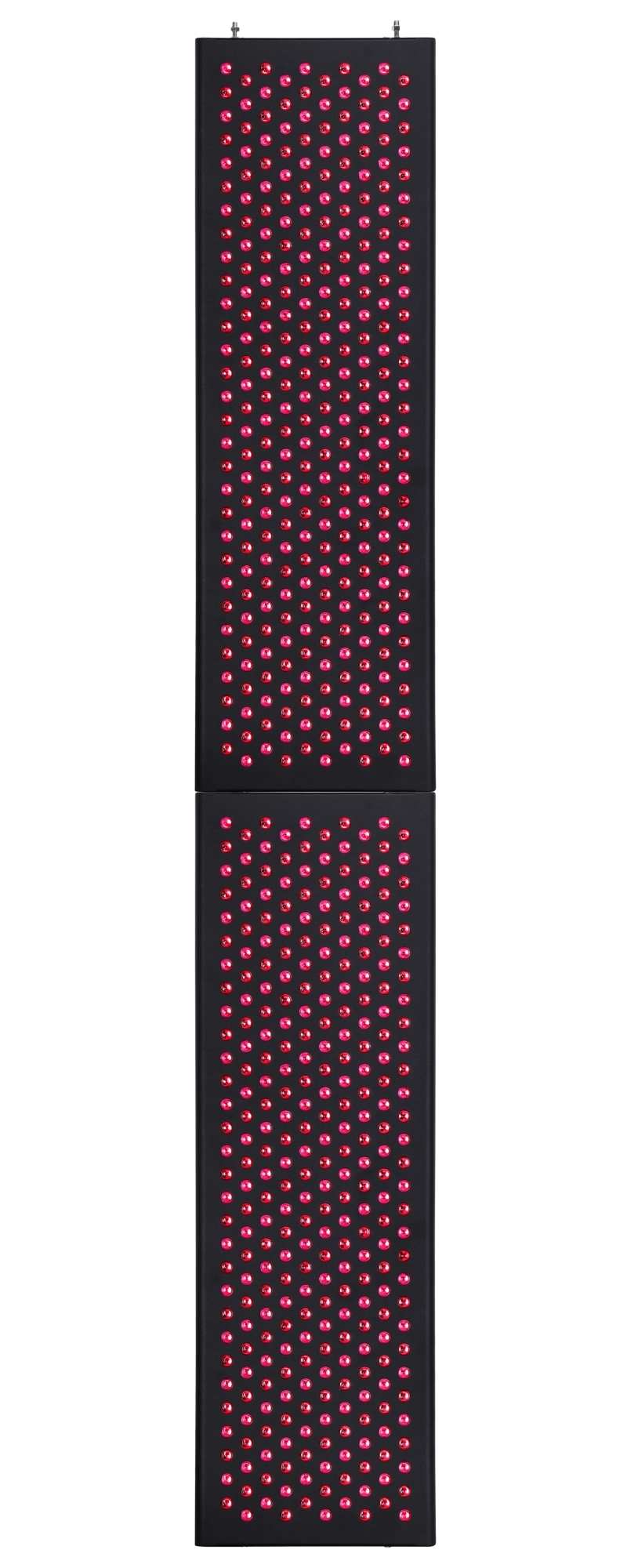 NanoHERO3000 - Frontalansicht mit leuchtenden LEDs - Ganzkörper-Rotlichttherapie