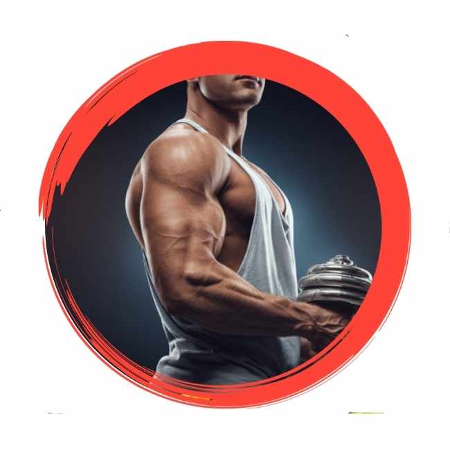 Roter Kreis Icon Muskeln Leistung